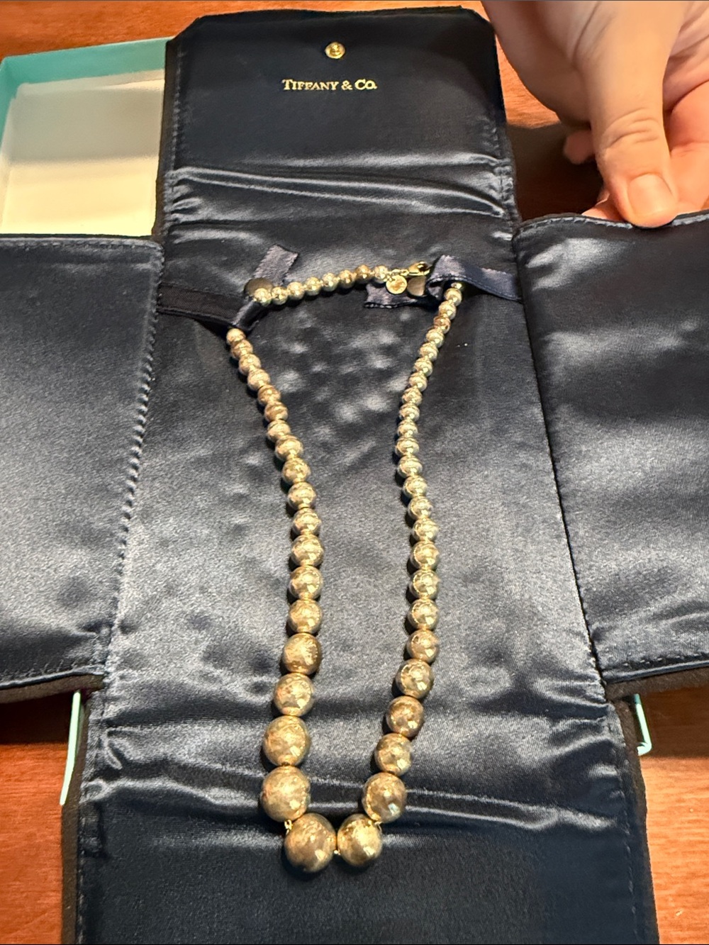 Tiffany & Co. Sterling silver Bead Graduated Necklace